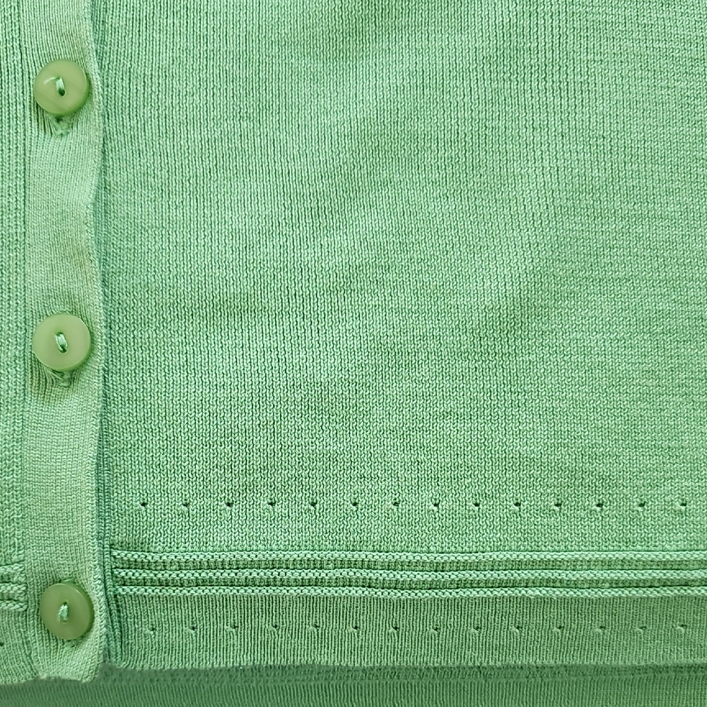 Koret Green Cotton/Silk Women's Cardigan. - Picture 4 of 7